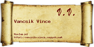 Vancsik Vince névjegykártya